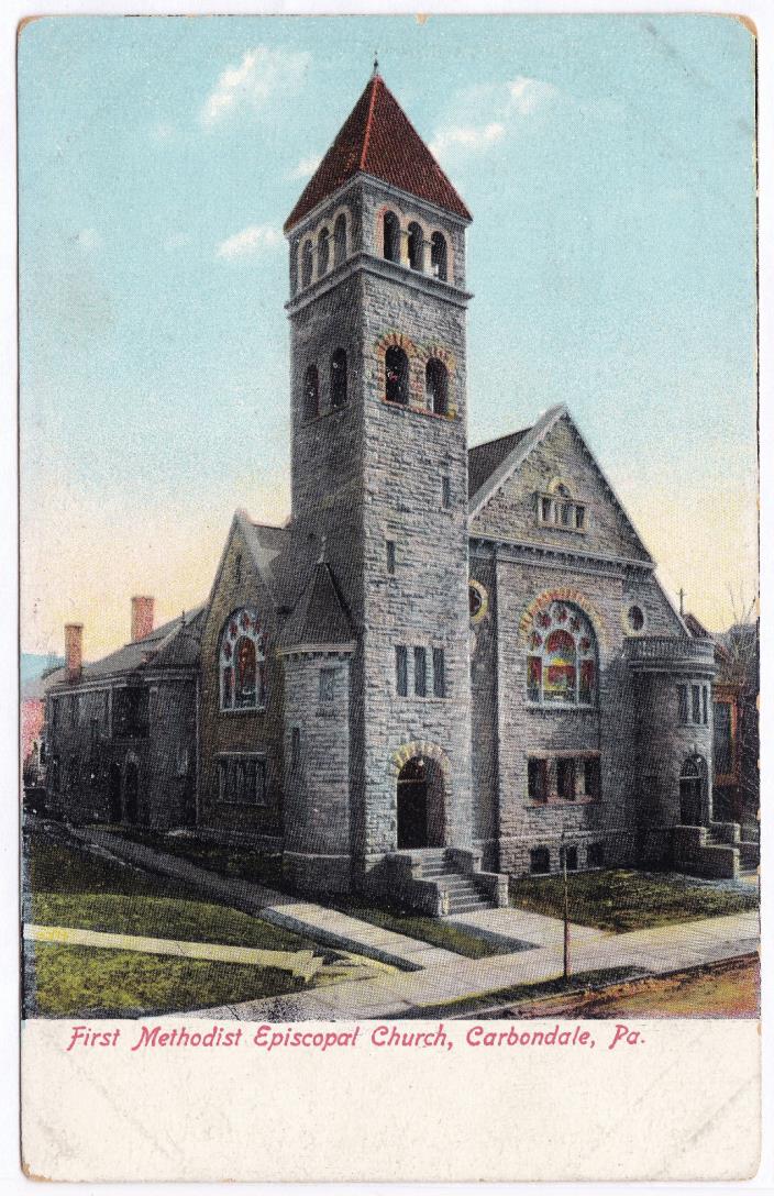 1901-1907 Carbondale PA First Methodist Episcopal M.E. Church RARE UDB Postcard