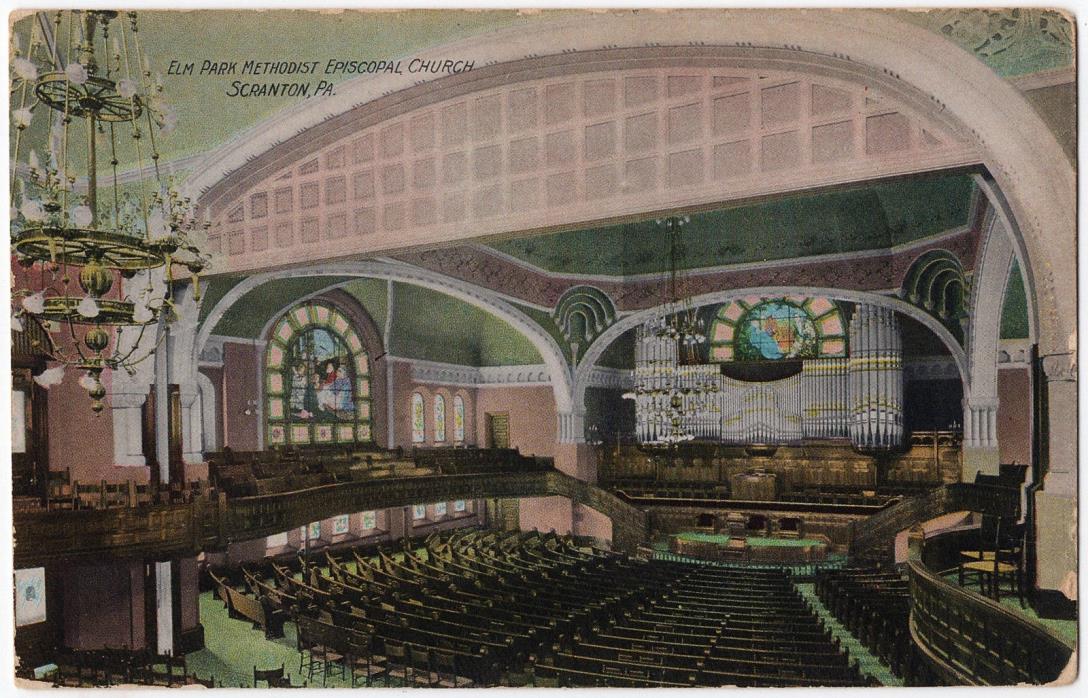 1910 Scranton PA Elm Park M.E. Methodist Episcopal Church Lackawanna DB Postcard