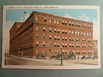 Bethlehem Steel Co General Office BETHLEHEM PENNSYLVANIA  PreLinen Postcard