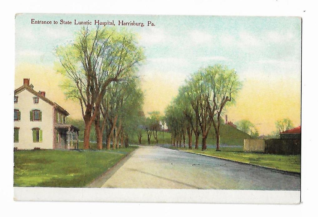 Postcard Entrance State Lunatic Hospital Harrisburg PA Mental Health Facility