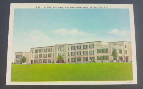 Greenville SC Alumni Building Bob Jones University Looking Left Postcard Linen