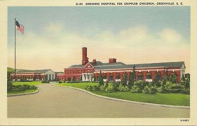 Greenville SC Shriners Hospital Crippled Children Postcard #s1297