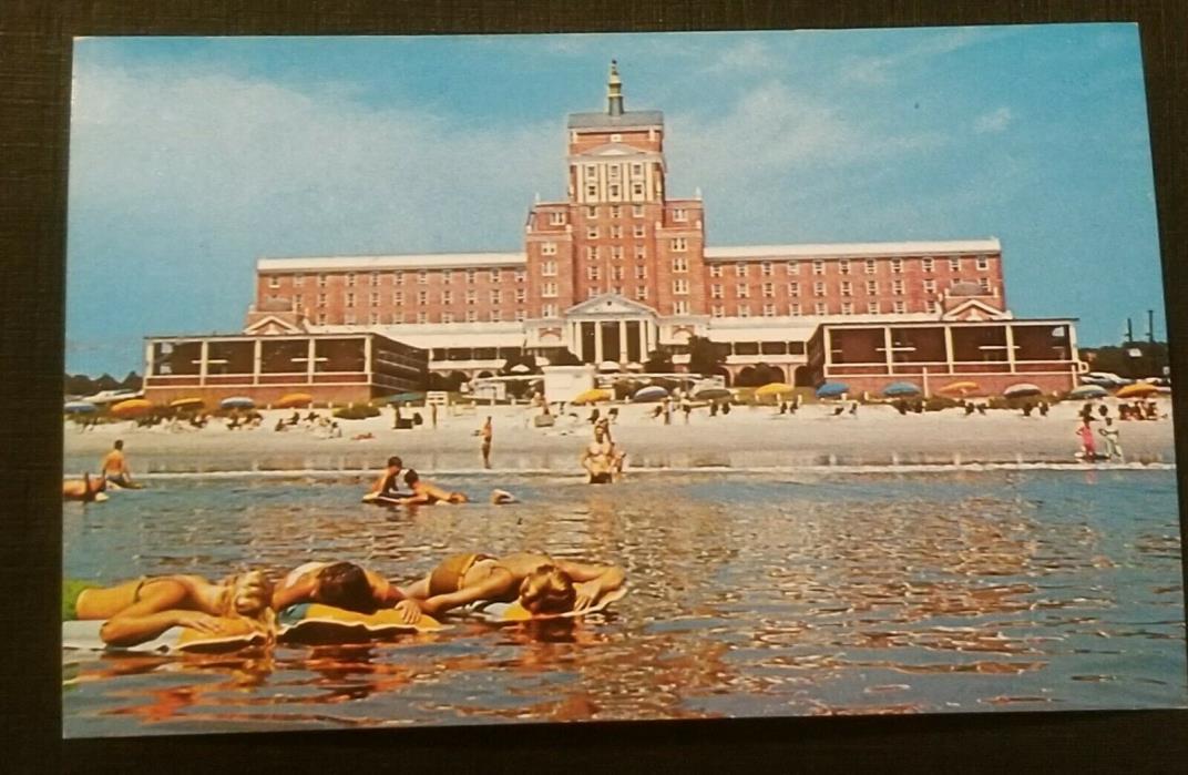 1950s/60s Gals floating in ocean at Ocean Forest Hotel MYRTLE UNPosted Postcard