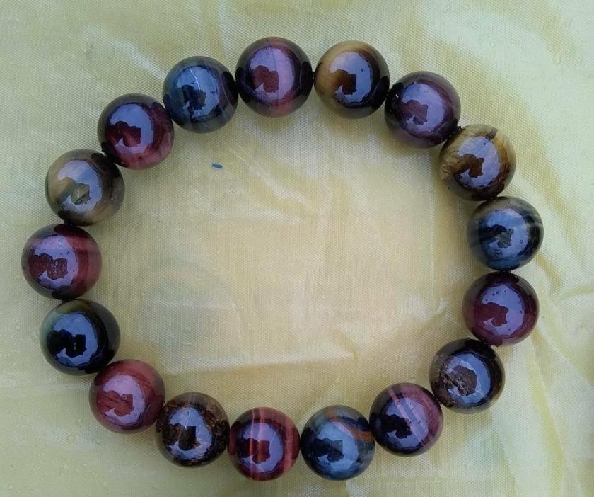 1 Pc Tiger Eye Beads Bracelet,natural Gemstone Beads ,handmade Round Beaded USA