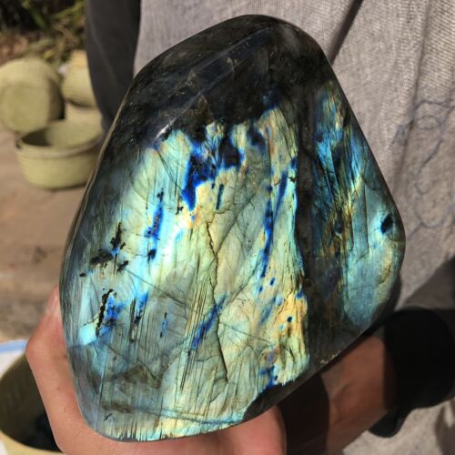 4.2LB Natural Labradorite Quartz Crystal Mineral Spectrolite healing MA1578