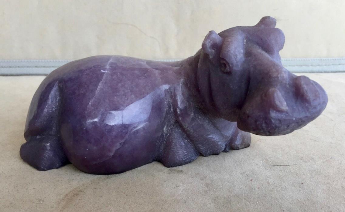 Lepidolite Hippo Carving 6