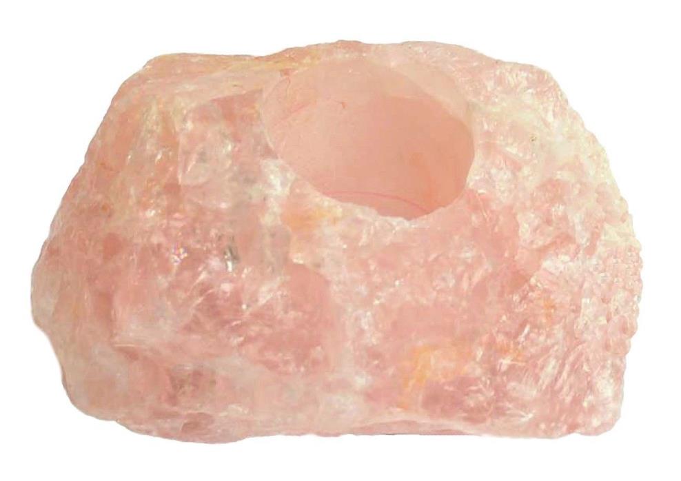 Rose Quartz Crystal Candle Holder for Tealight or Small Pillar