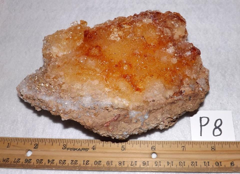 1 lb 10 oz gemmy orange hyalite opal plate, San Luis Potosi, Mexico P8