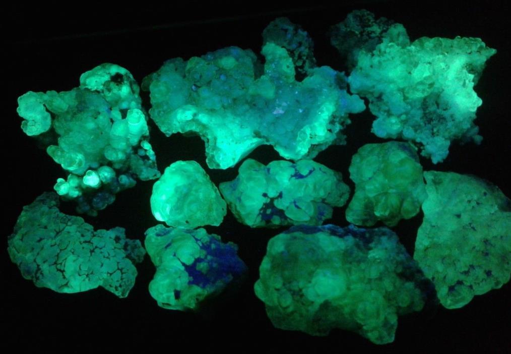 Amazing 430g parcel of gem specimen hyalite opals (fluorescent green SWUV)! N48