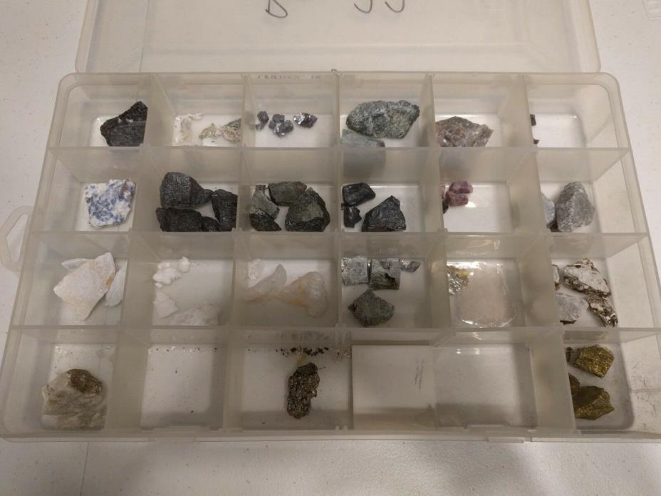 Box of Assorted Mineral Rock Gem Specimens