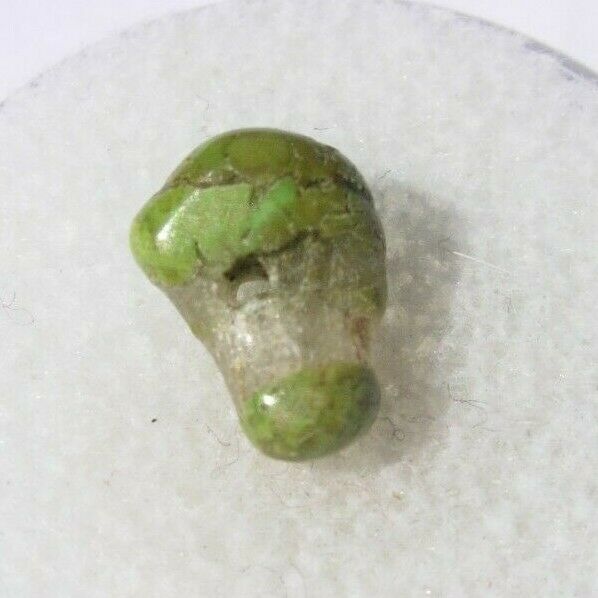 GASPEITE BEAD about 9X5mm NATURAL GREENISH colored stone (G60)