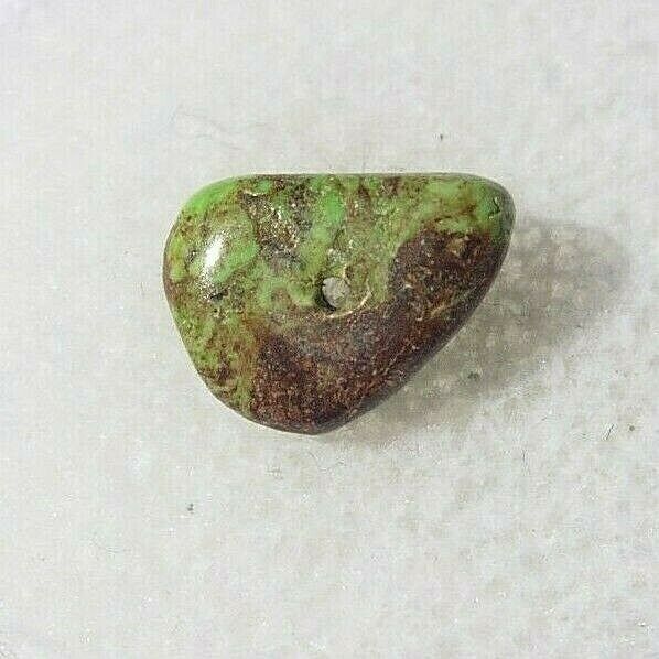 GASPEITE BEAD about 9X7mm NATURAL GREENISH colored stone (G59)