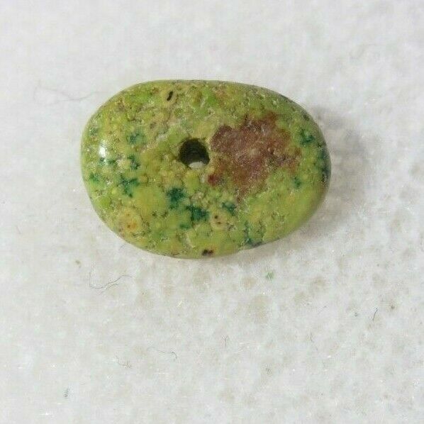 GASPEITE BEAD about 8X6mm NATURAL GREENISH colored stone (G58)