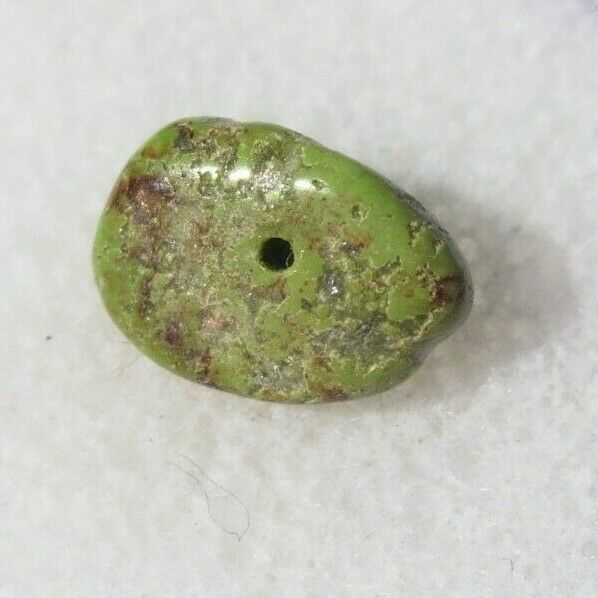 GASPEITE BEAD about 9X6mm NATURAL GREENISH colored stone (G56)