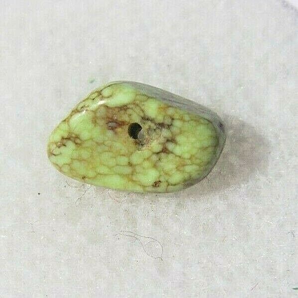 GASPEITE BEAD about 9X6mm NATURAL GREENISH colored stone (G55)