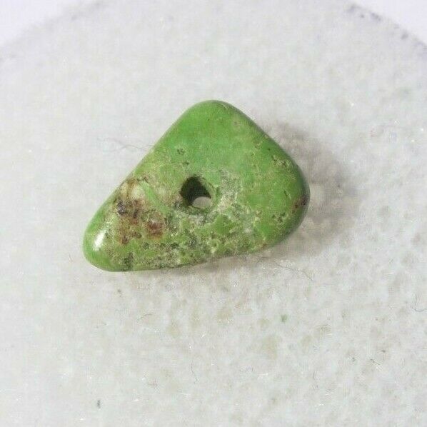 GASPEITE BEAD about 9X6mm NATURAL GREENISH colored stone (G54)
