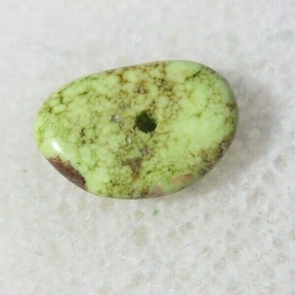 GASPEITE BEAD about 10X7mm NATURAL GREENISH colored stone (G52)