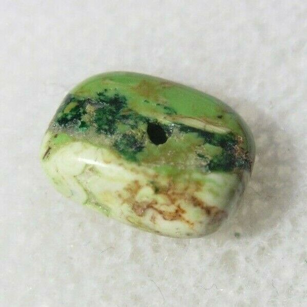 GASPEITE BEAD about 9X6mm NATURAL GREENISH colored stone (G50)