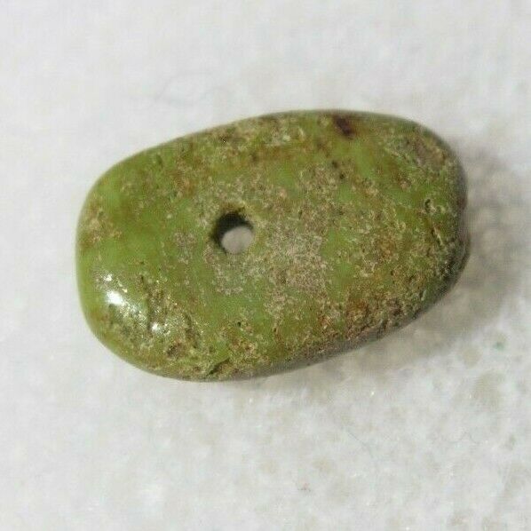 GASPEITE BEAD about 9X6mm NATURAL GREENISH colored stone (G49)