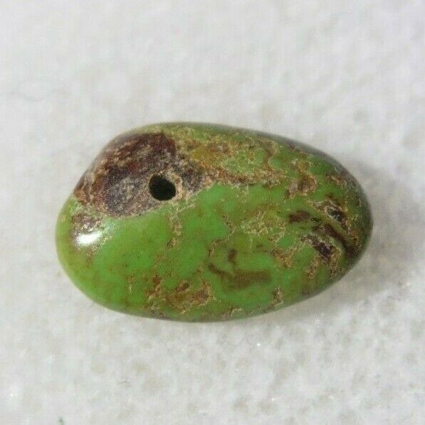 GASPEITE BEAD about 10X6mm NATURAL GREENISH colored stone (G48)