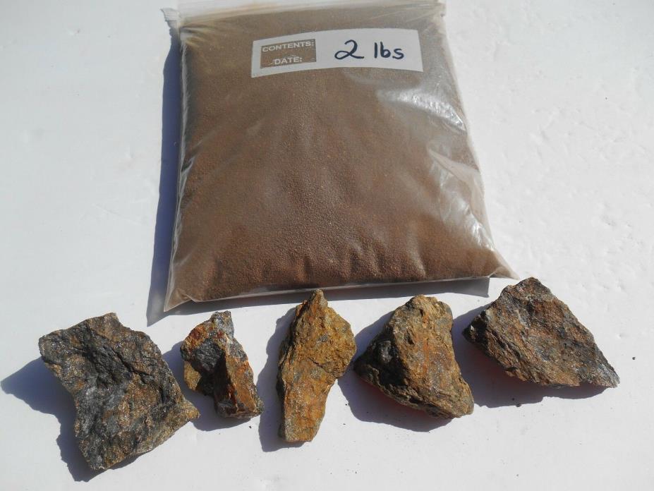 GOLD PACKAGE DEAL= 2 LBS Gold Pay Dirt +PLUS+ The Chunks of Gold Ore Shown PC81