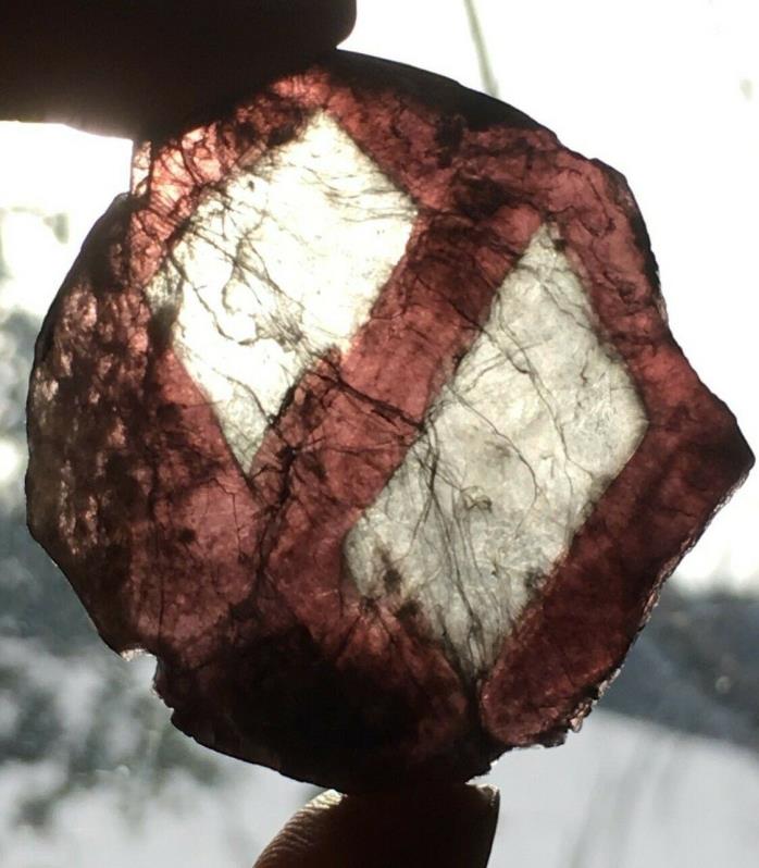 DOUBLE PHANTOM LEPIDOLITE CRYSTAL SEE-THRU WINDOW 40mm 7.3g PURPLE MICA SPECIMEN