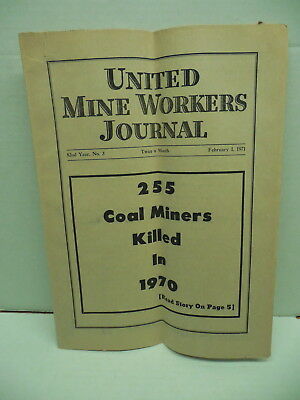 Vintage Coal Mining UMWA United Mine Workers Journal Feb.1971 Miners Killed