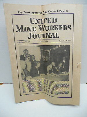 Vintage Coal Mining UMWA United Mine Workers Journal Dec. 1971 Boyle Signing