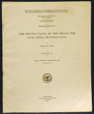 USGS PENNSYLVANIA Pocono Fauna of Broad Top Coal Field CRINOIDS! SHELLS! 1928