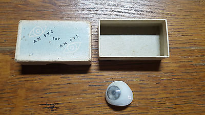 VINTAGE AMERICAN OPTICAL CO.   GLASS EYE~ORIGINAL BOX~AN EYE FOR AN EYE