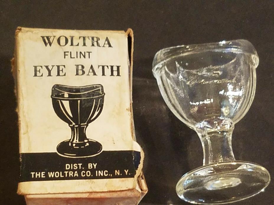 Vintage Woltra Flint Eye Bath With Original Box