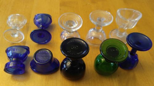 Lot of 10 Different Rare Eye Wash Cups