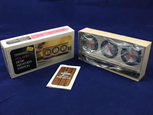 Vintage Springfield Instrument Desk Weather Station Barometer Thermometer USA