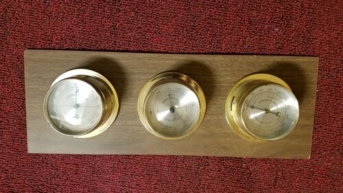 Vintage SPRINGFIELD Thermometer Barometer Humidity Weather Station Wall Mount