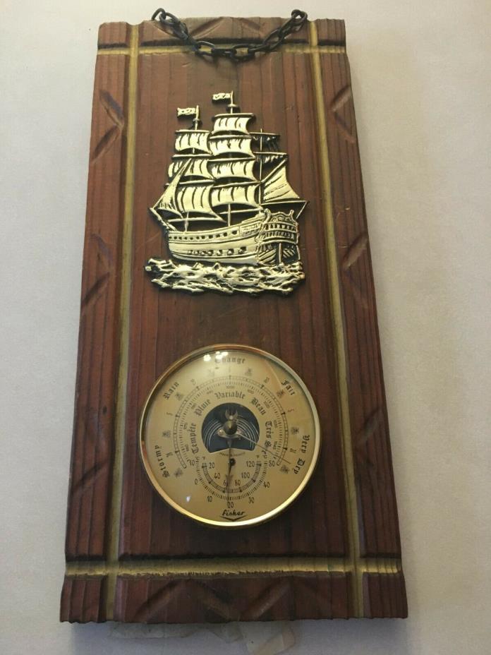Vintage Nautical Ship Barometer Weather Nautical Hangs on Wall Works