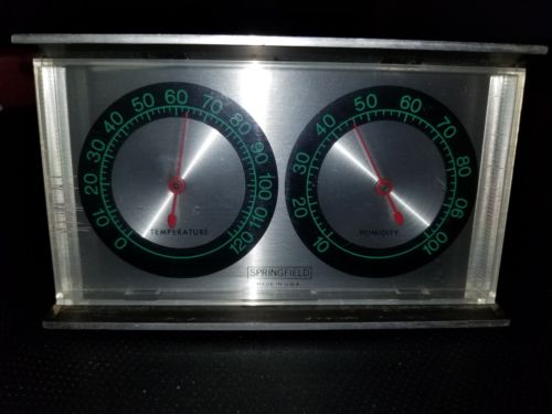VINTAGE WEATHER STATION TEMPERATURE AND HUMIDITY BY SPRINGFIELD USA