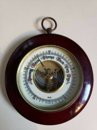Vintage Selsi Germany Barometer w/ Beveled Glass Front