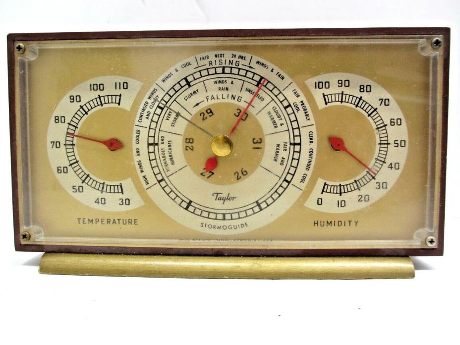 Vintage Taylor Stormoguide Barometer Thermometer Hygrometer Humidity Made in USA