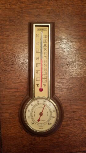 Vintage SPRINGFIELD BANJO Style WEATHER STATION~THERMOMETER, HUMIDITY