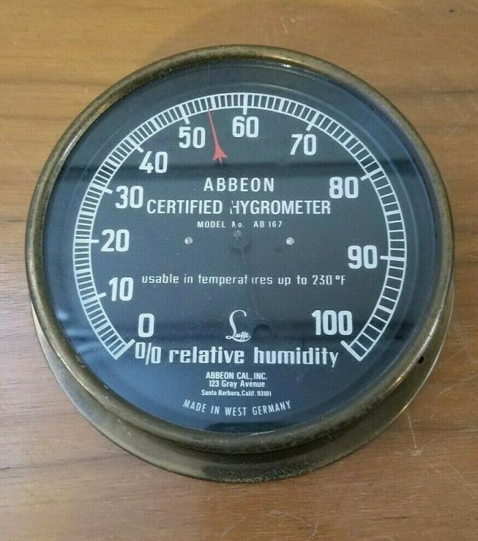 Abbeon Certified Hygrometer Model No.AB 167 Made in West Germany