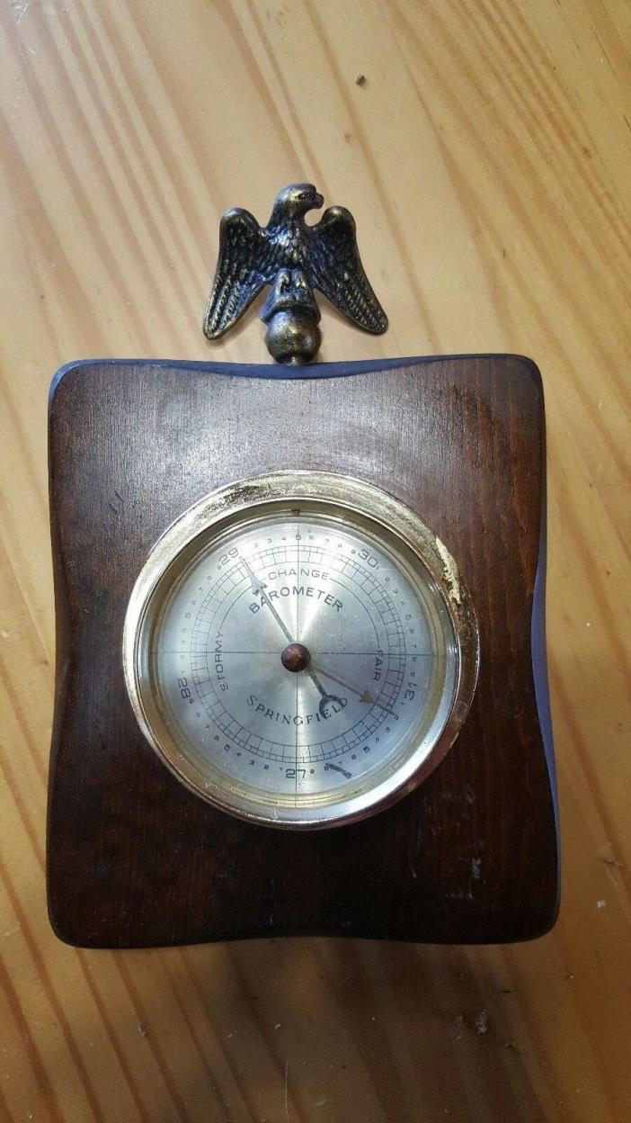 Vintage Springfield Wood Wall Barometer Weather Station
