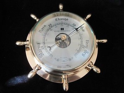 VINTAGE BEY-BERK INTERNATIONAL BRASS NAUTICAL THEME BAROMETER SB402