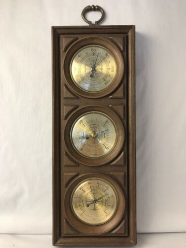 Vintage #1702 Springfield Weather Station 1970s Temperature Humidity Barometer