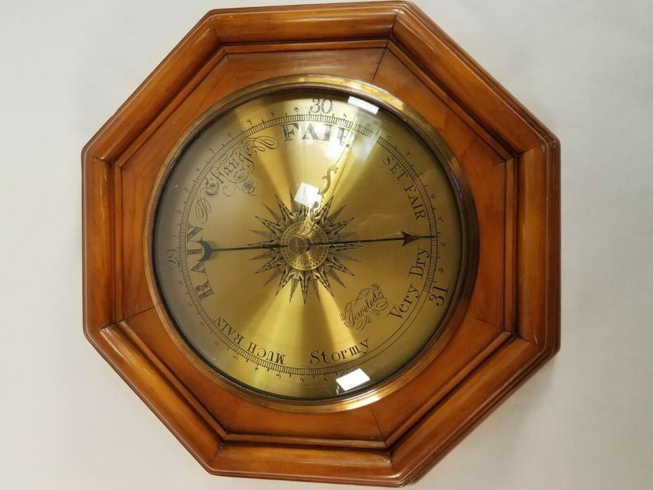 VINTAGE Barometer Peter F. Bollenbach Jeweled Wall Mounted - Wood Brass - NICE!