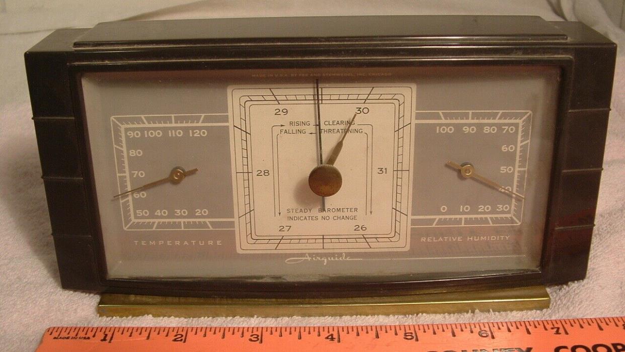 Vintage Airguide Barometer Thermometer Humidistat Relative Humidity Made in USA