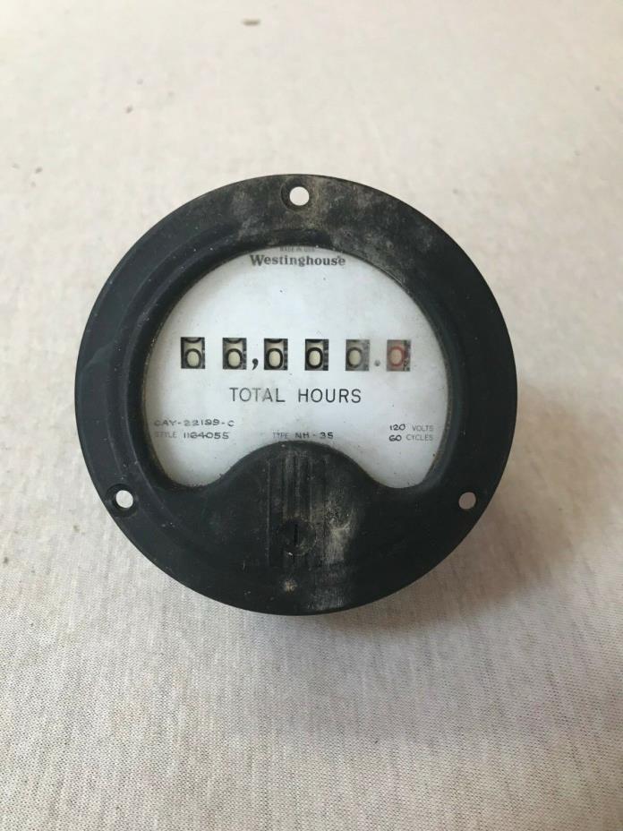 Westinghouse Total Hours Panel Meter 6 Digit Style 1164055 Type NH35
