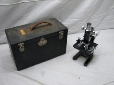 Vintage Bausch &Lomb Optical Microscope/Case Oil 97X Objective Compound Stage C