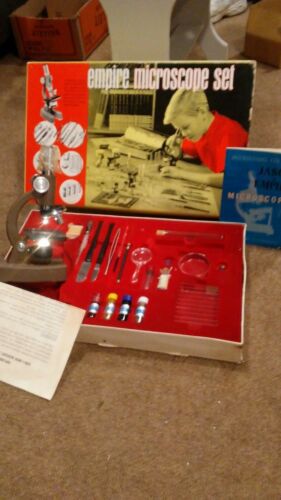 Microscope Set By EMPIRE 750 Power 1965 jake levin & son Next to new