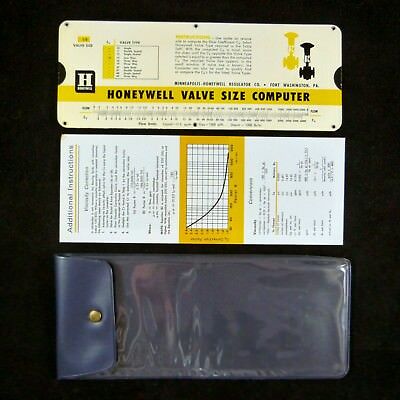 Vintage HONEYWELL VALVE SIZE COMPUTER for Gasses or Liquids + Instructions ©1961
