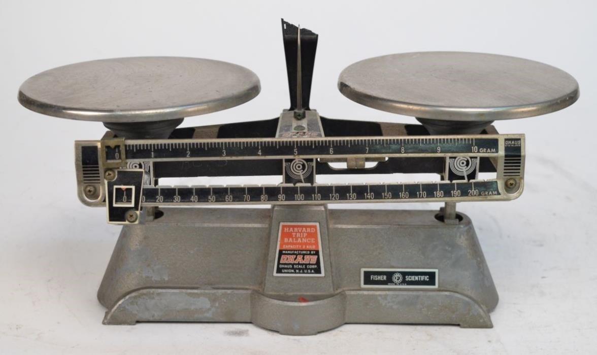 Vintage Ohaus Harvard Trip Balance Mechanical 2000g/2kg